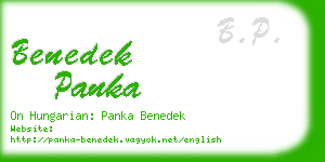 benedek panka business card